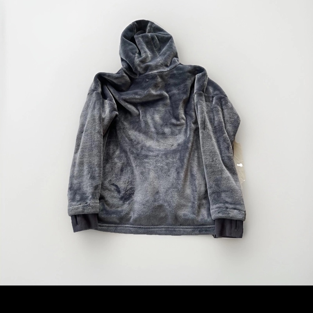 Juicy Couture Fleece Hoodie M  Gray/pink Y2K Track Jacket 3/4 Zip Pockets - Picture 6 of 7